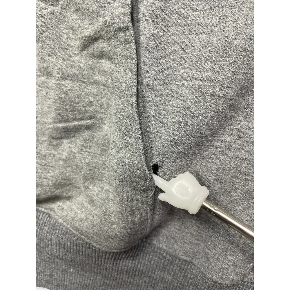 The North Face Hoodie Poly Cotton Viscose Gray Skier Graphic Large Mens
